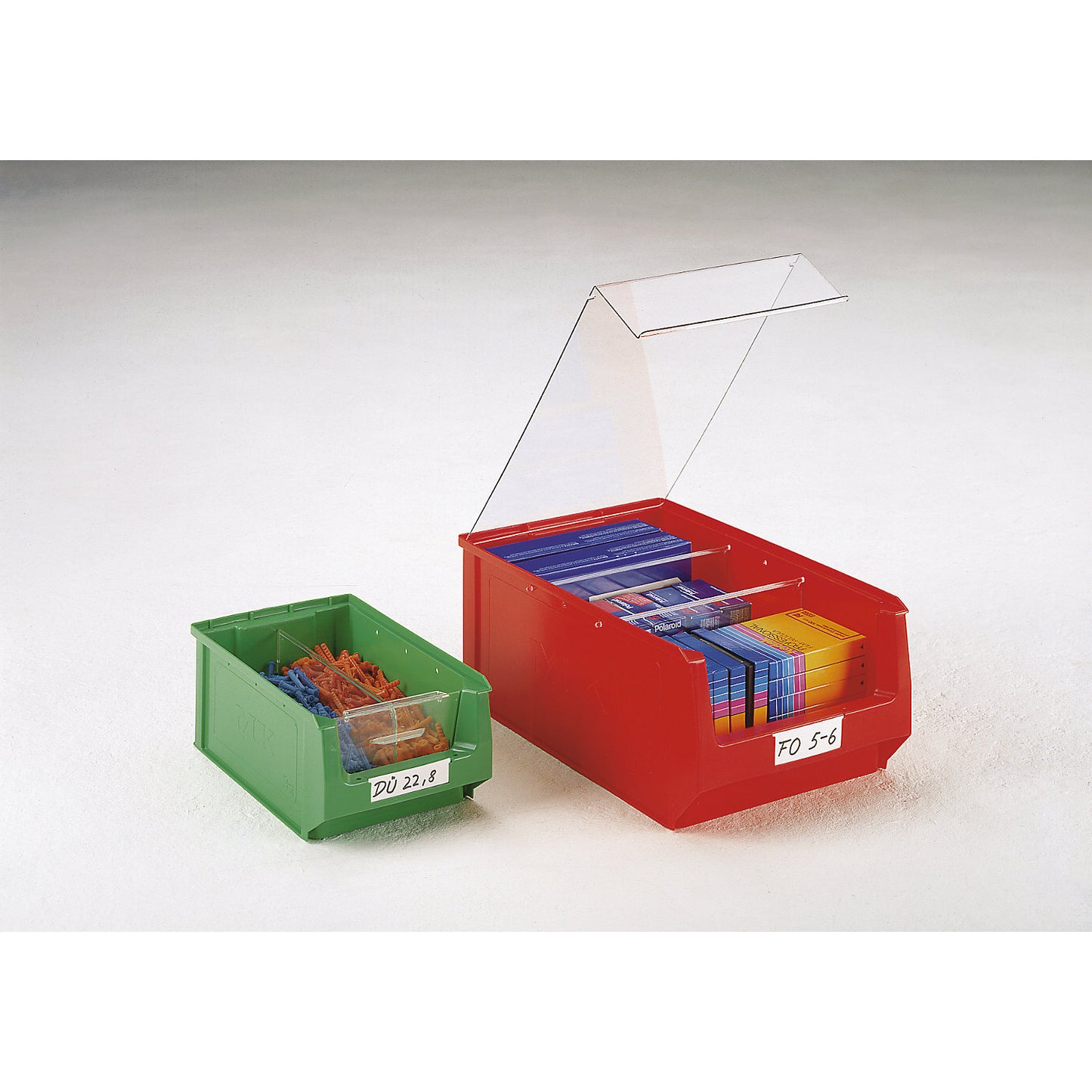 Labels, with transparent plastic cover, for height 140 mm, pack of 100.