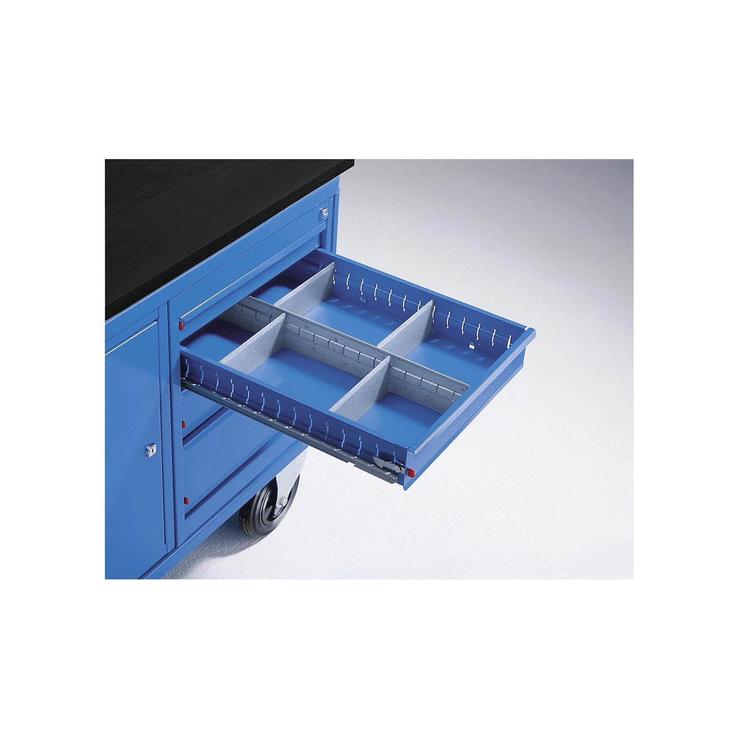 Drawer divider set, 48, 78, 108, 168 mm high, 1 longitudinal and 4 cross dividers.