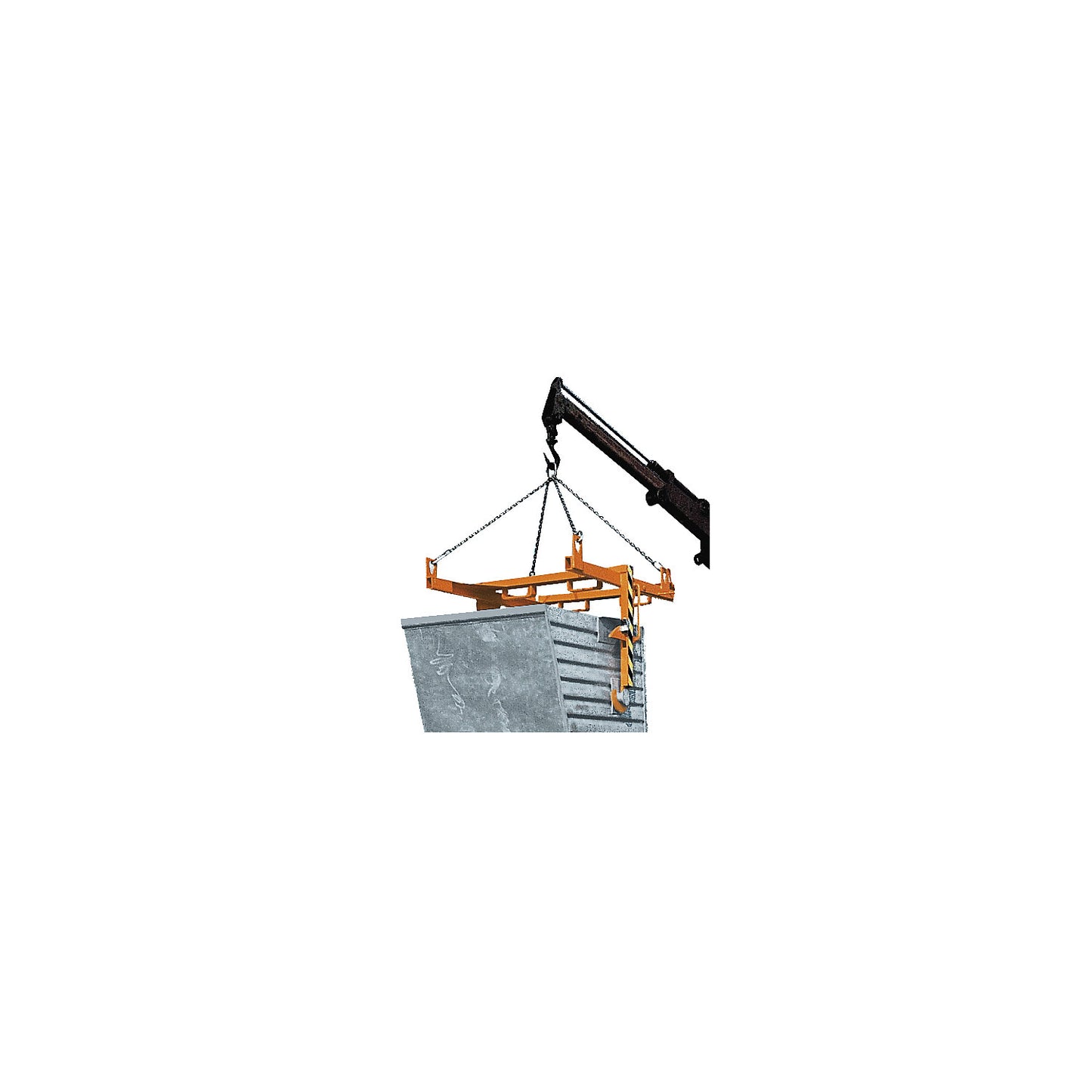 Forklift support bar for tilting skips and stacking containers, for cranes, max. load 500 kg, for container size 0.3 m³.