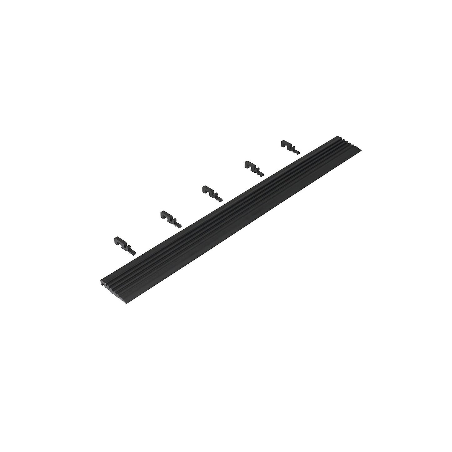 Tapered edge, for industrial matting, for short side, per m, max. length 1.2 m, black.