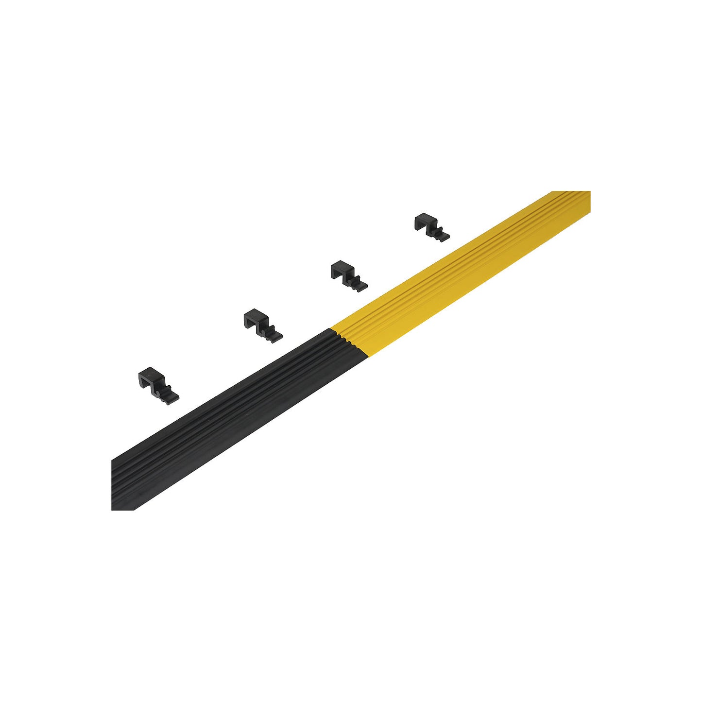 Edge profile, for industrial grid matting, for short side, per m, max. length 1 m, black / yellow.