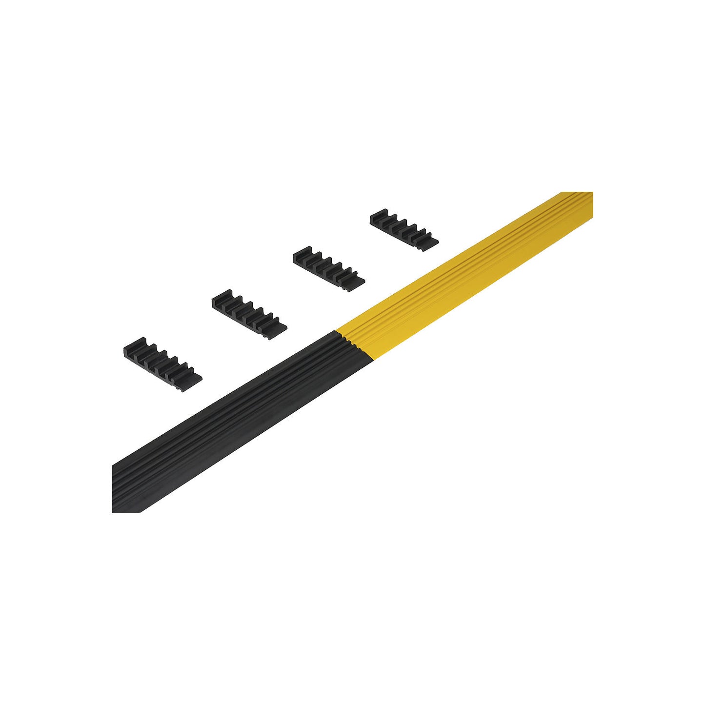Tapered edge, for long side of industrial matting, per m, max. length 30 m, black / yellow.