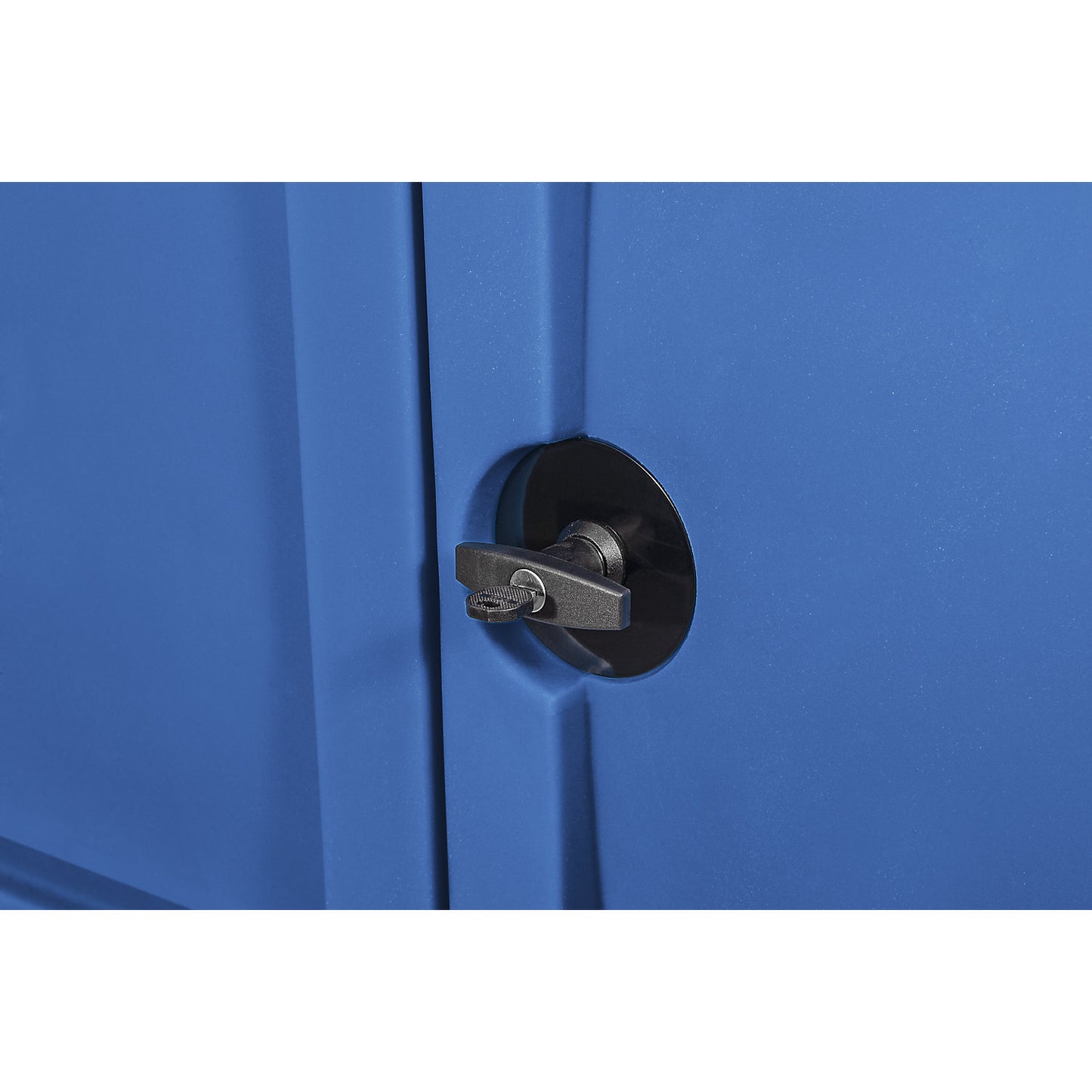 PE hazardous goods storage depot with doors, for 2 x 200 l drums, collection capacity 250 l.