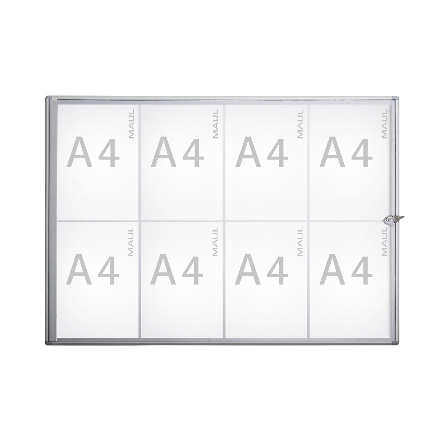 Display case, external depth 27 mm, external height 655 mm, 8 x A4.