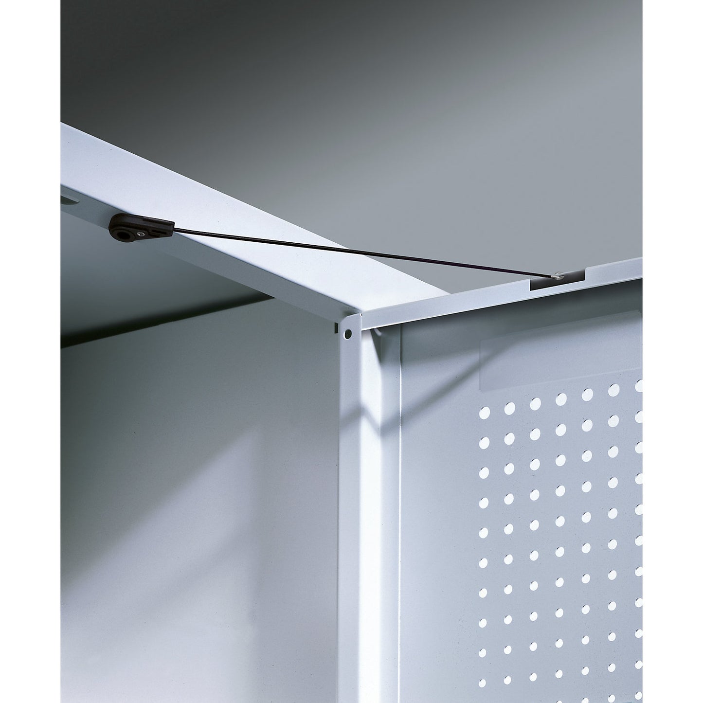 Door opening limiter, for steel doors, limit angle 90°.