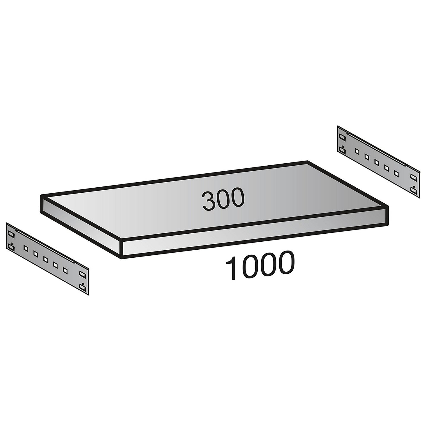 Additional shelf for boltless archive shelving, depth 300 mm, width 1000 mm.