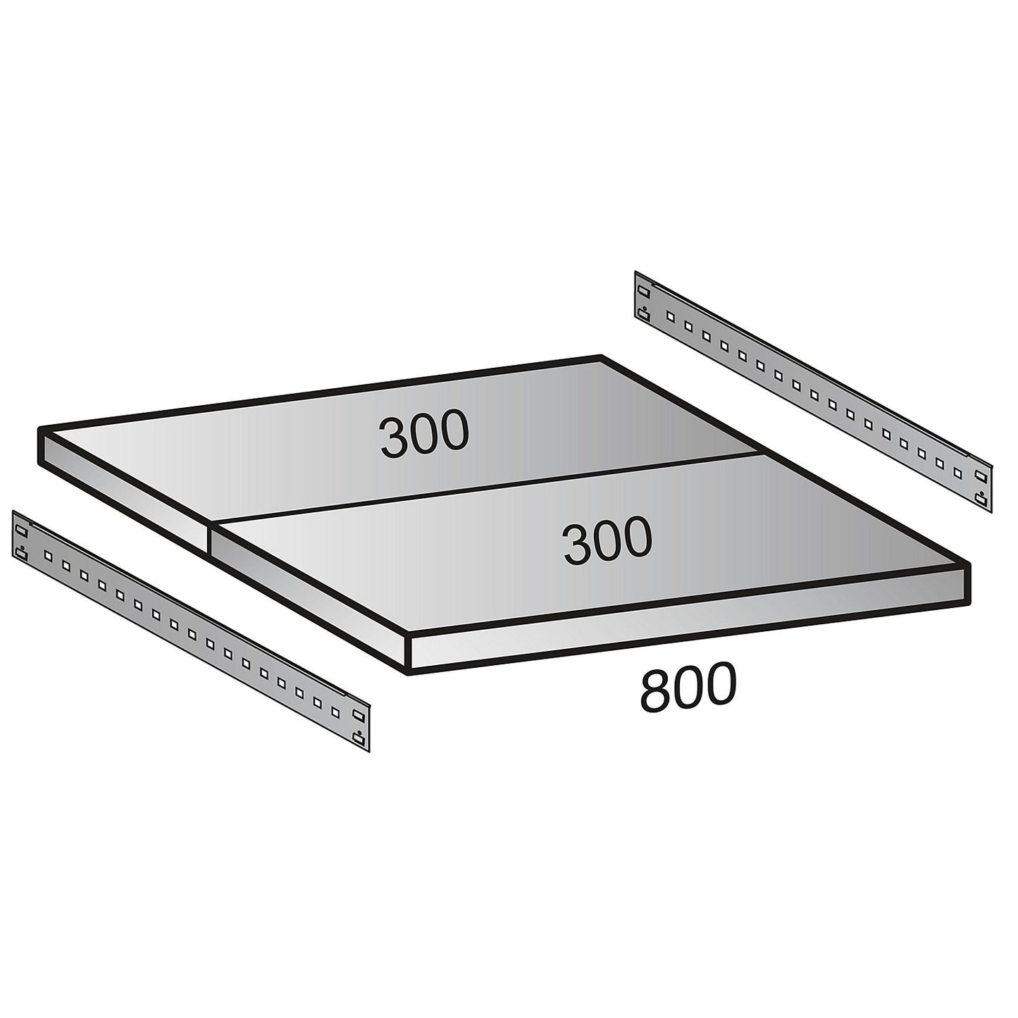 Additional shelf for boltless archive shelving, depth 600 mm, width 800 mm.
