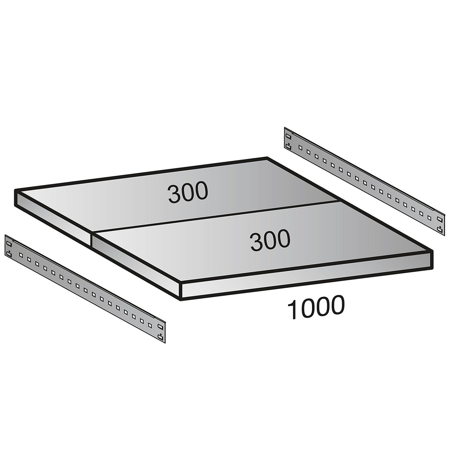 Additional shelf for boltless archive shelving, depth 600 mm, width 1000 mm.
