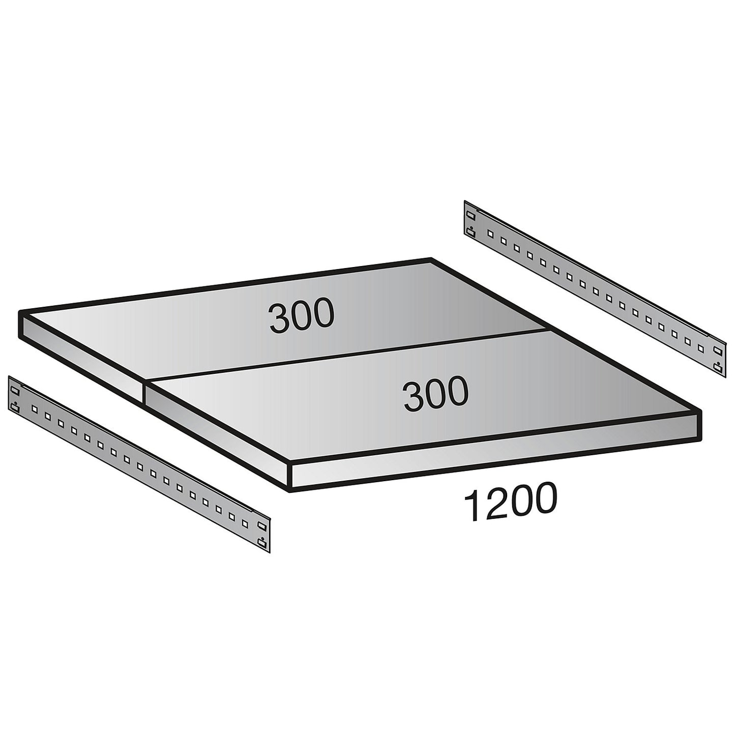 Additional shelf for boltless archive shelving, depth 600 mm, width 1200 mm.