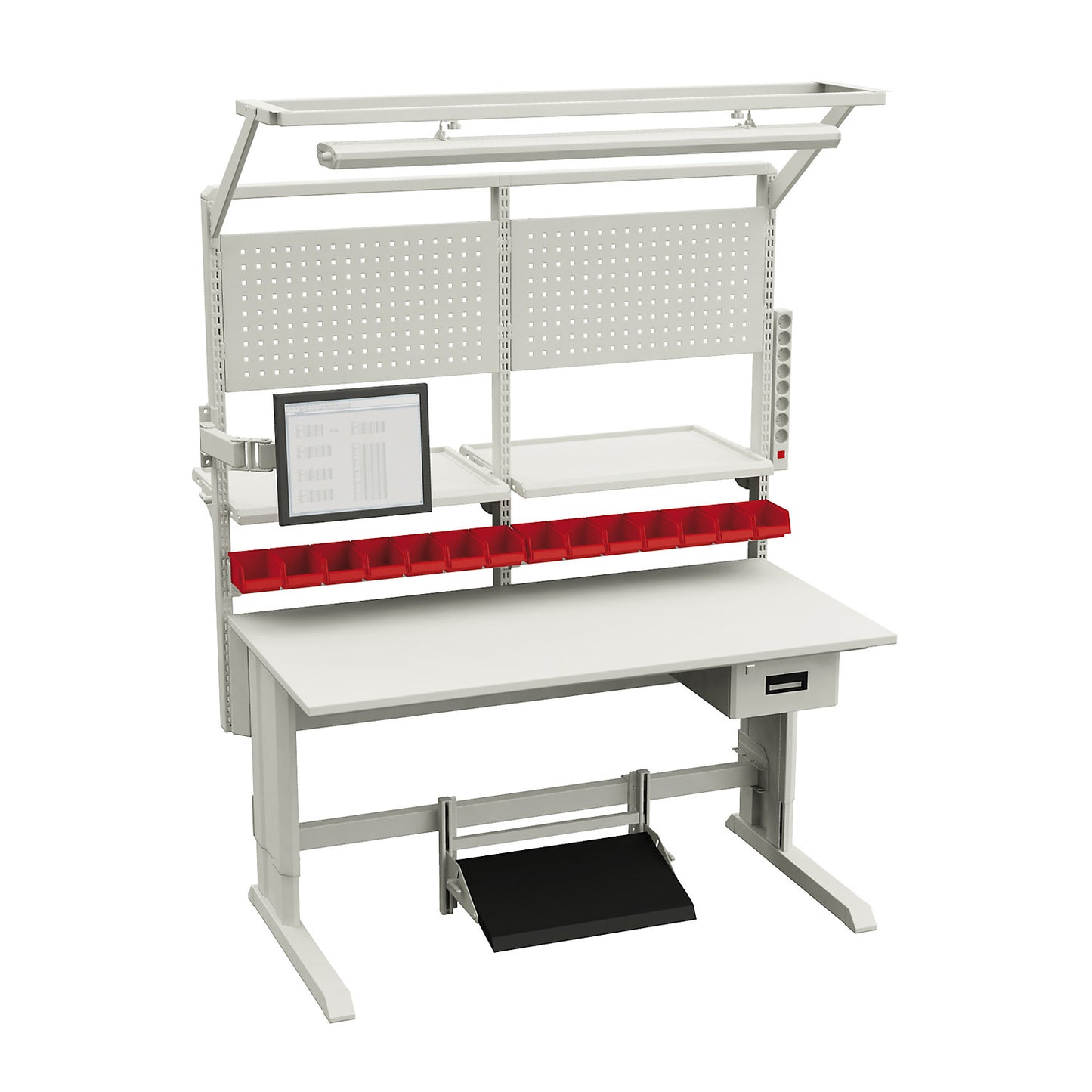 CONCEPT work table, manual height adjustment, WxD 1800 x 750 mm.