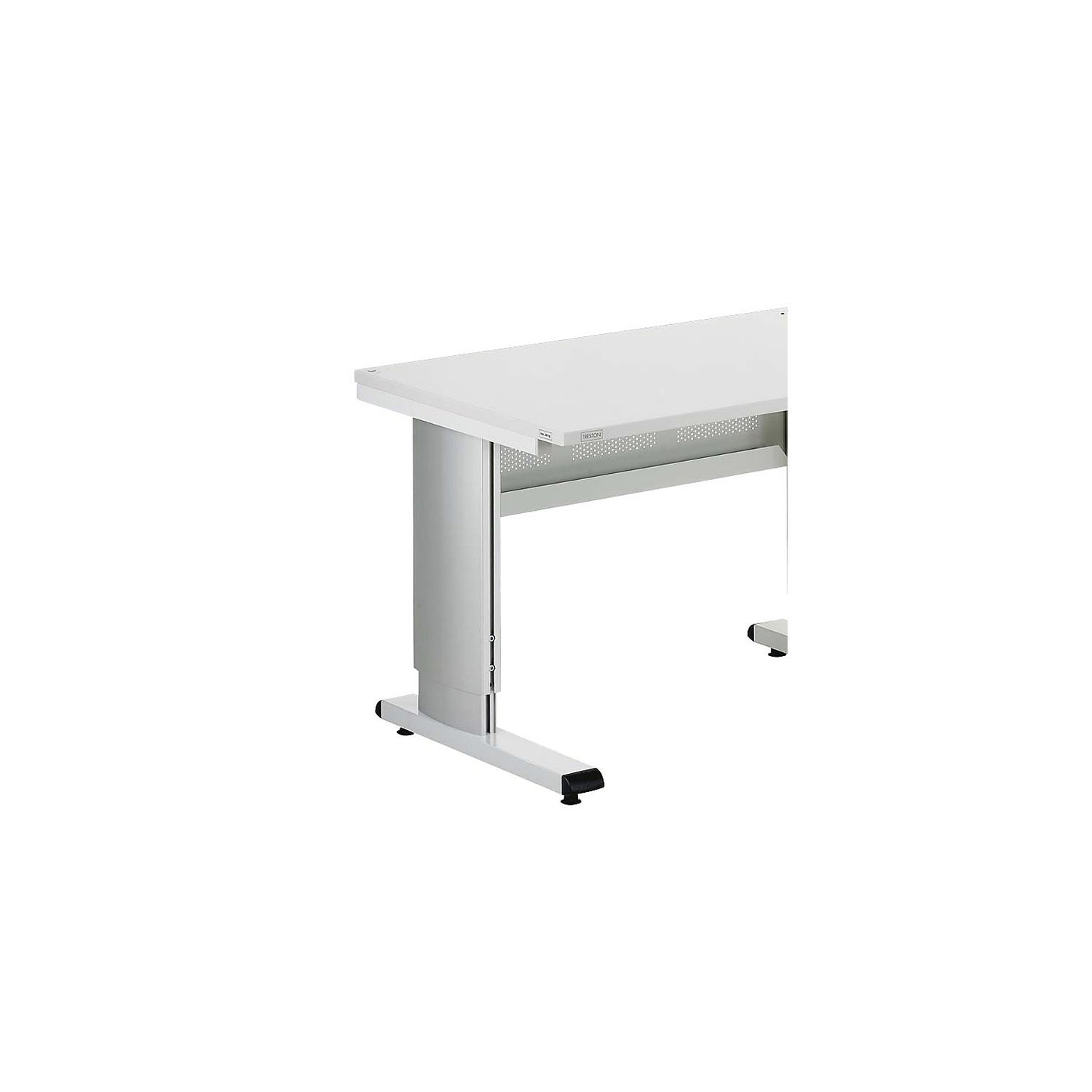 Cable tray for work tables, light grey, width 1375 mm.