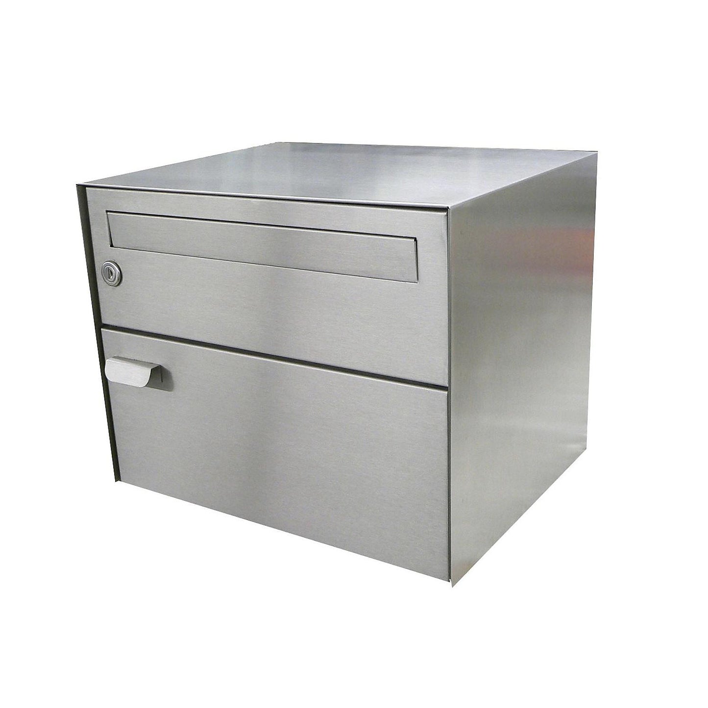 Letter box, WxHxD 390 x 315 x 310 mm, stainless steel, stainless steel finish.