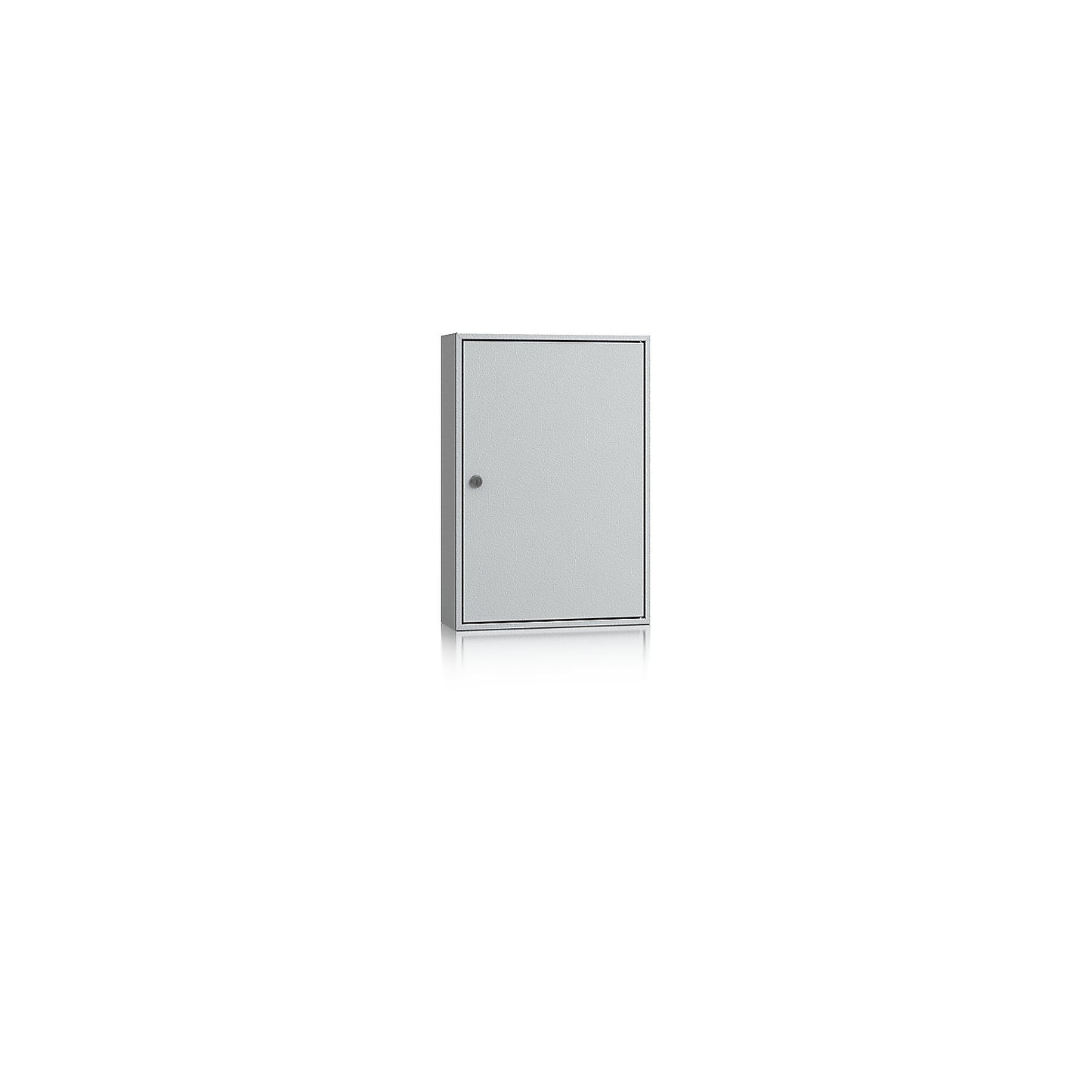 Key cabinet, light grey RAL 7035, HxWxD 550 x 380 x 130 mm, for 90 hooks.