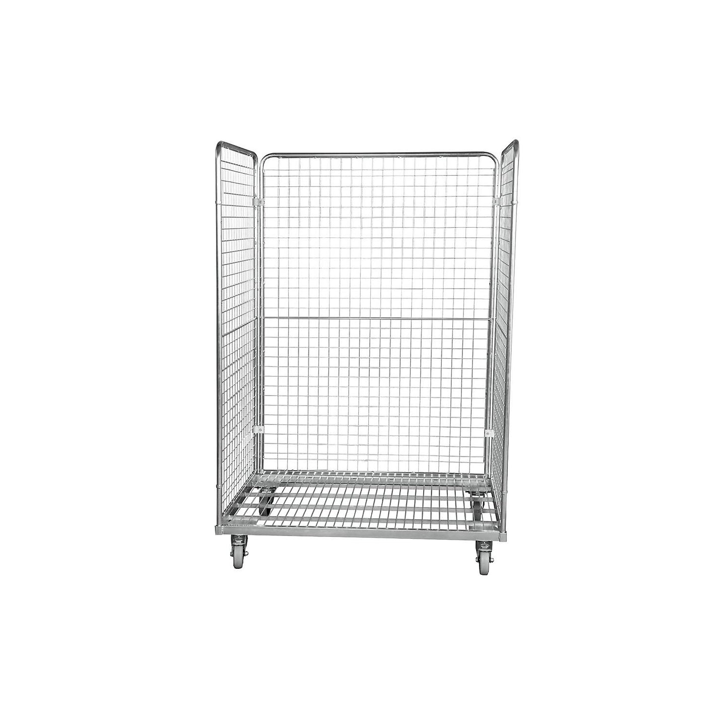 Steel roll container, LxW 1200 x 800 mm, 3-sided, with rear panel.