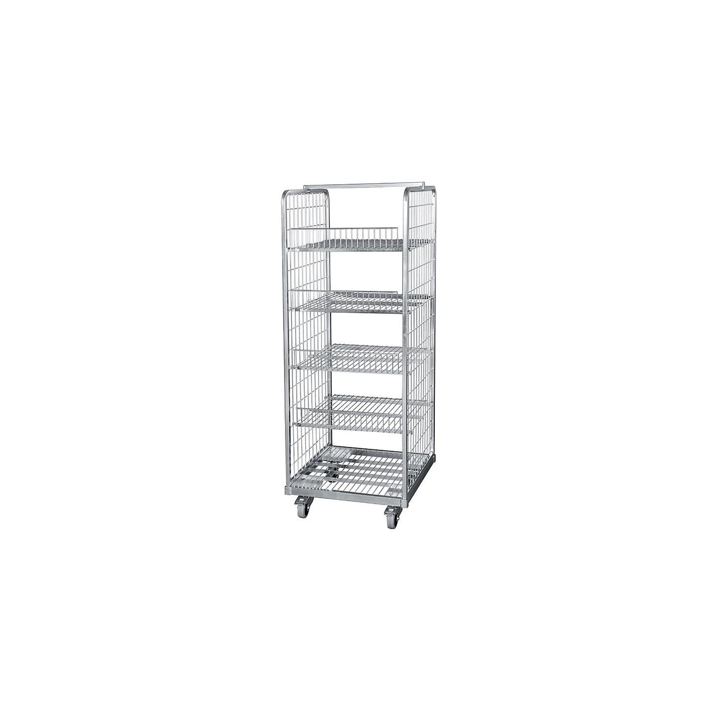 Steel roll container, LxW 600 x 600 mm, 2-sided, with stabiliser bar.