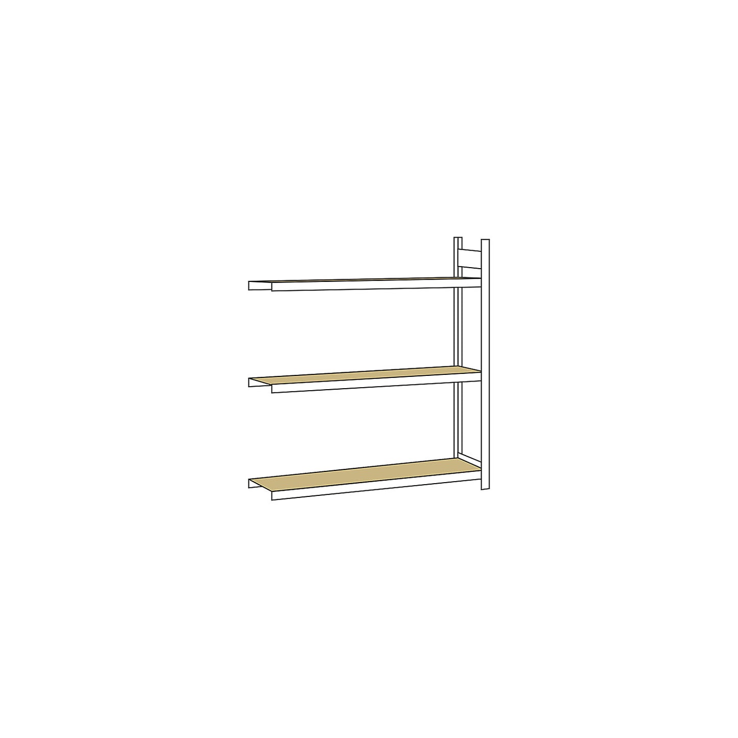 Wide span shelving unit, plug-in, HxWxD 2000 x 1500 x 400 mm, chipboard panels, extension shelf unit.