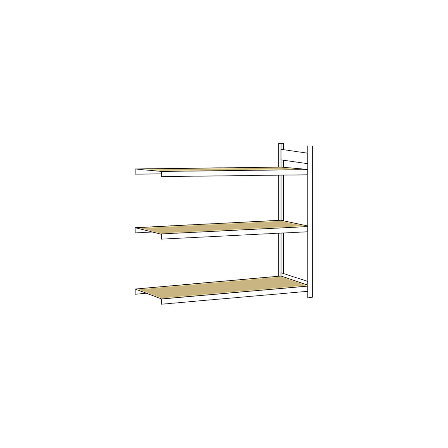 Wide span shelving unit, plug-in, HxWxD 2000 x 2250 x 800 mm, chipboard panels, extension shelf unit.