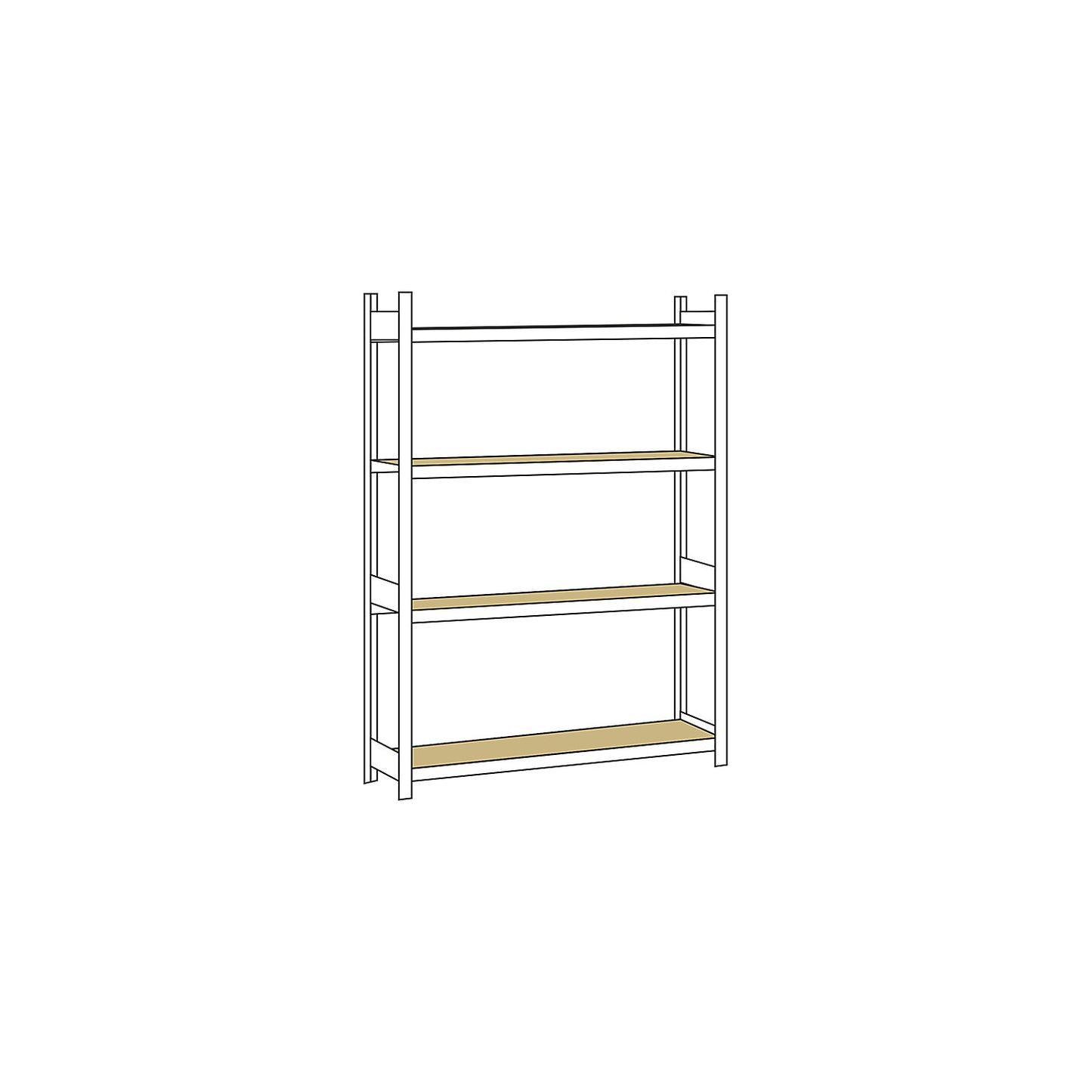 Wide span shelving unit, plug-in, HxWxD 2500 x 1500 x 400 mm, chipboard panels, standard shelf unit.