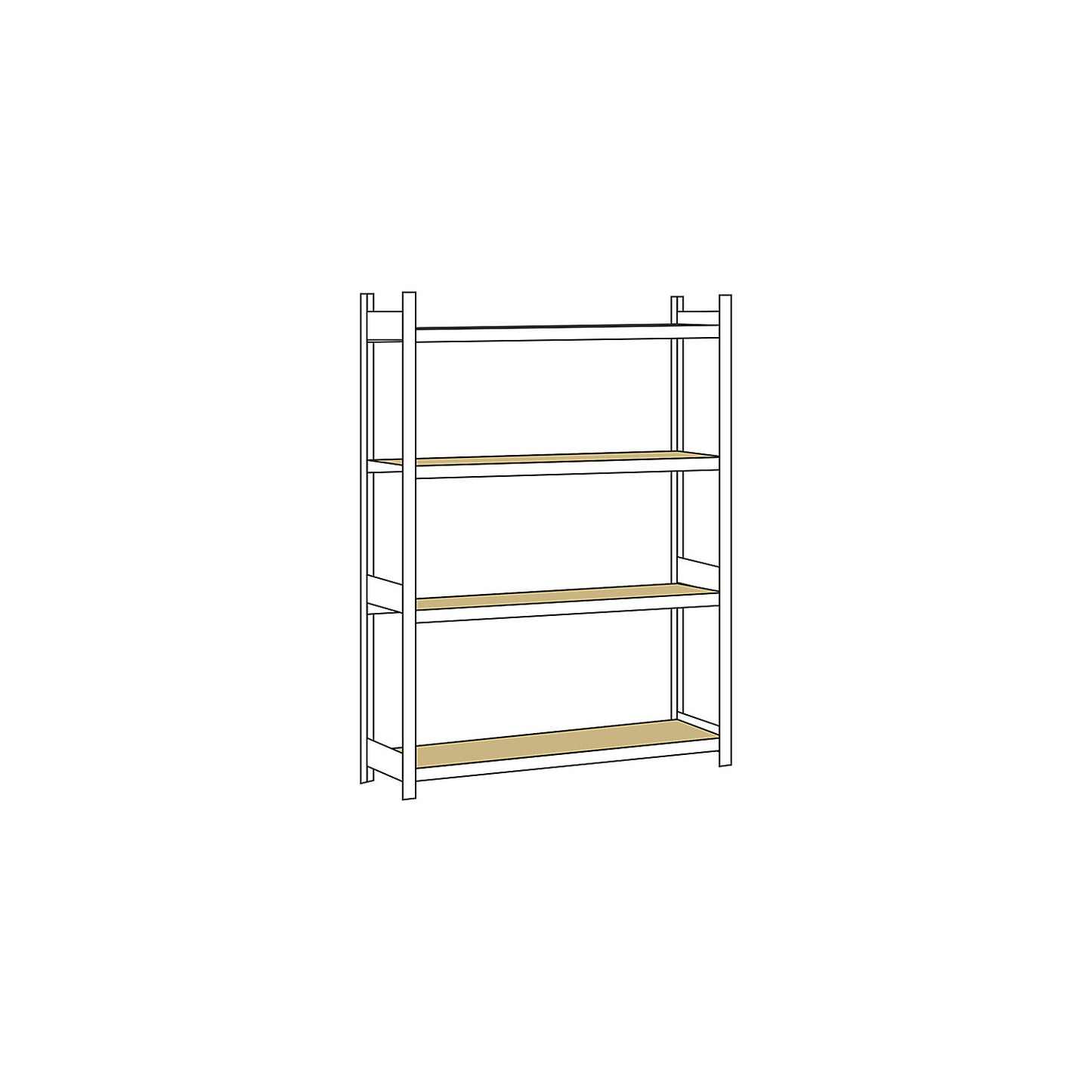 Wide span shelving unit, plug-in, HxWxD 2500 x 1500 x 500 mm, chipboard, standard shelf unit.