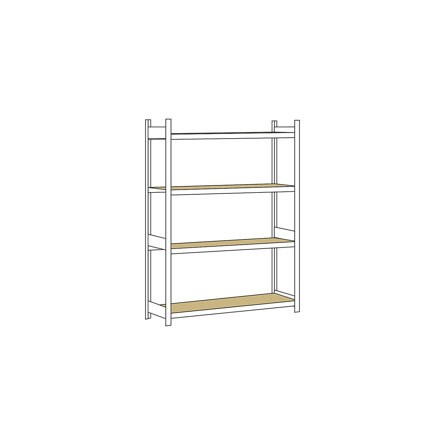 Wide span shelving unit, plug-in, HxWxD 2500 x 1500 x 600 mm, chipboard panels, standard shelf unit.