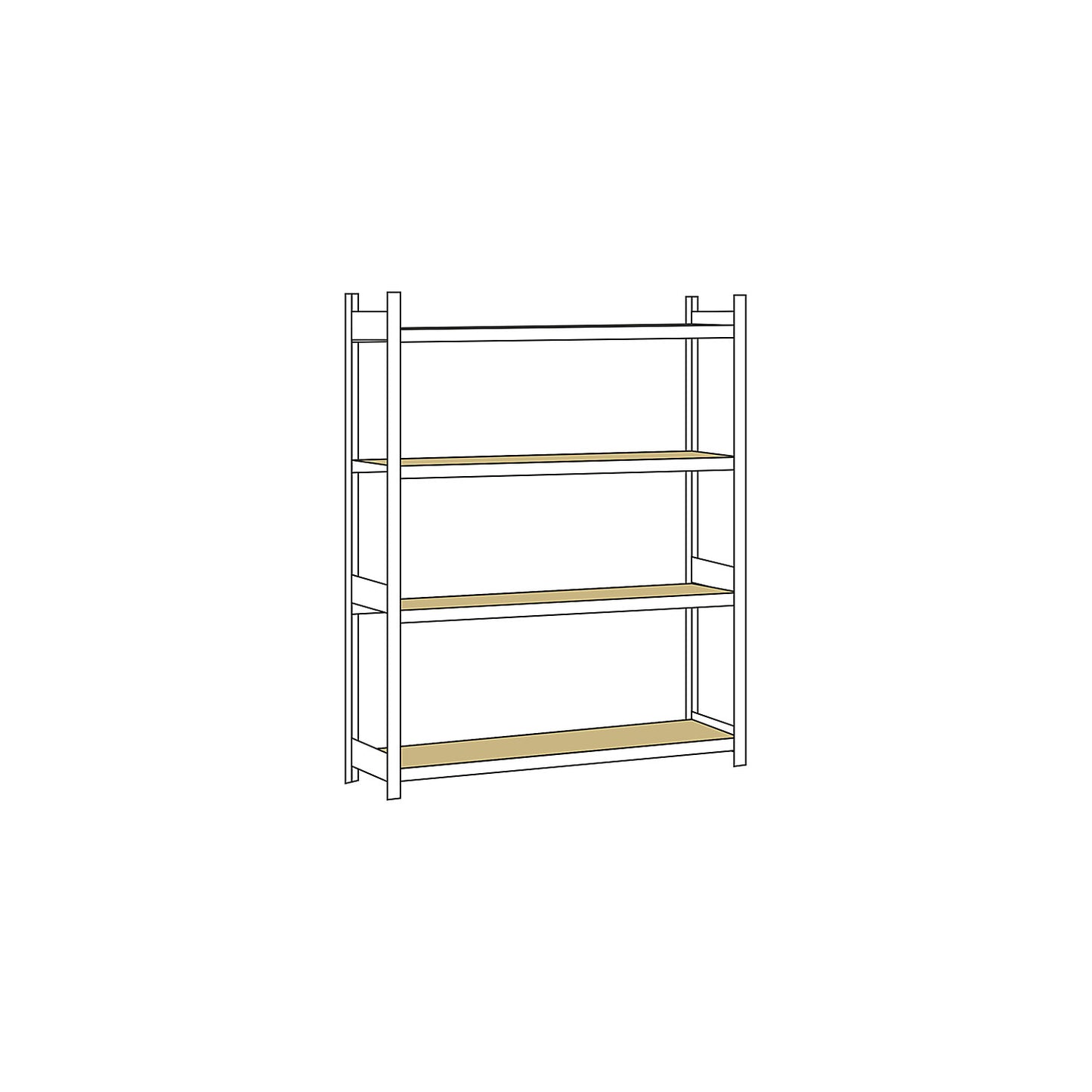 Wide span shelving unit, plug-in, HxWxD 2500 x 2000 x 500 mm, chipboard panels, standard shelf unit.