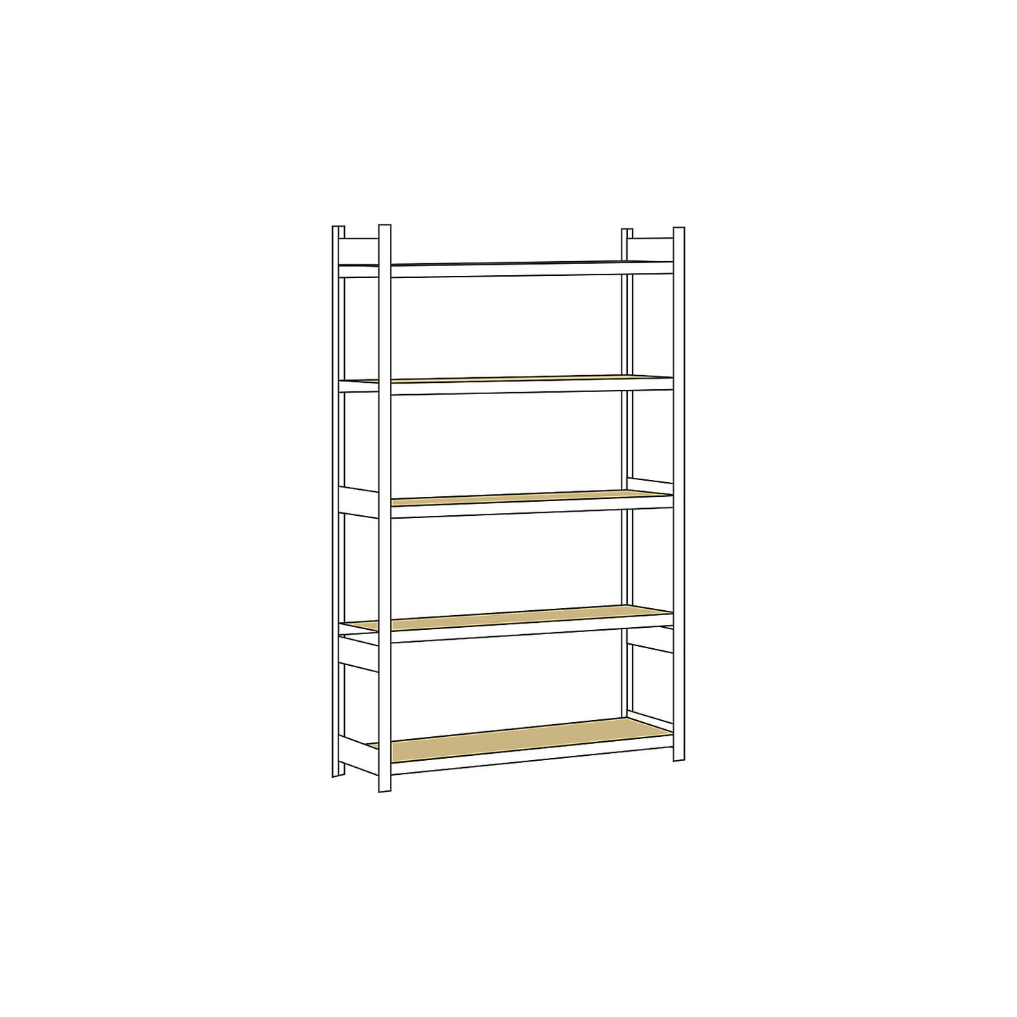 Wide span shelving unit, plug-in, HxWxD 3000 x 1500 x 600 mm, chipboard panels, standard shelf unit.