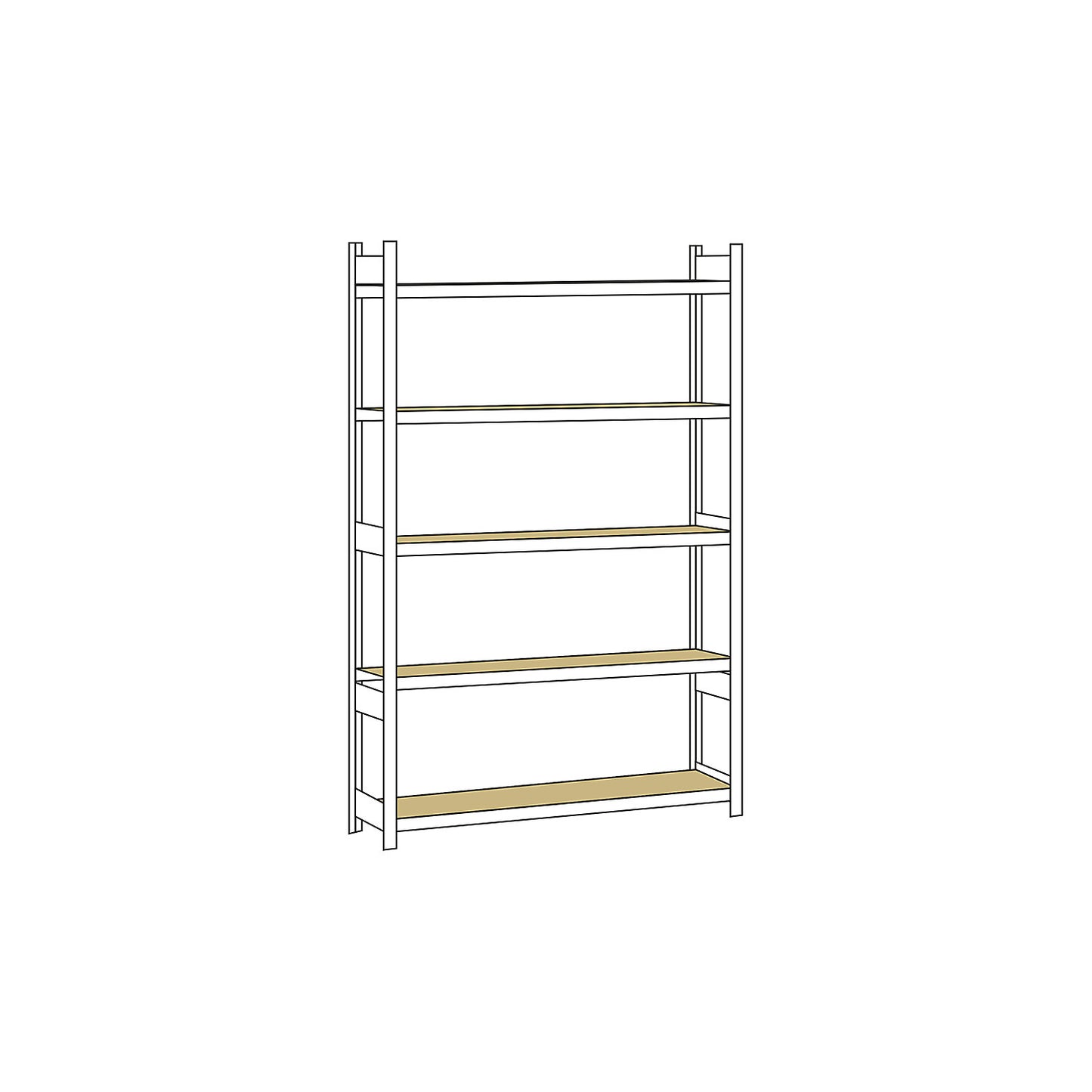 Wide span shelving unit, plug-in, HxWxD 3000 x 2000 x 400 mm, chipboard panels, standard shelf unit.