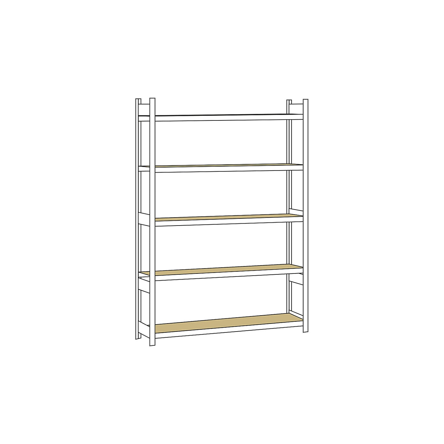 Wide span shelving unit, plug-in, HxWxD 3000 x 2500 x 400 mm, chipboard panels, standard shelf unit.