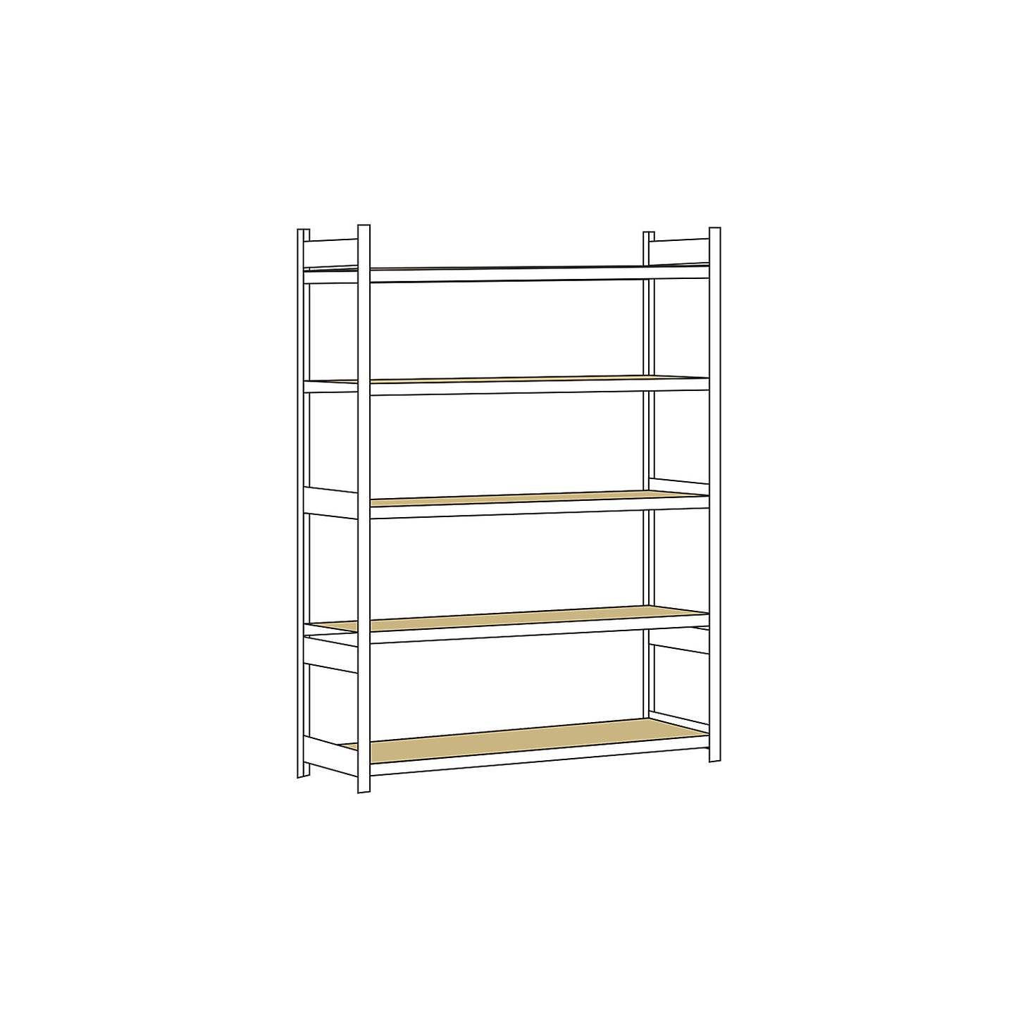 Wide span shelving unit, plug-in, HxWxD 3000 x 2500 x 800 mm, chipboard, standard shelf unit.