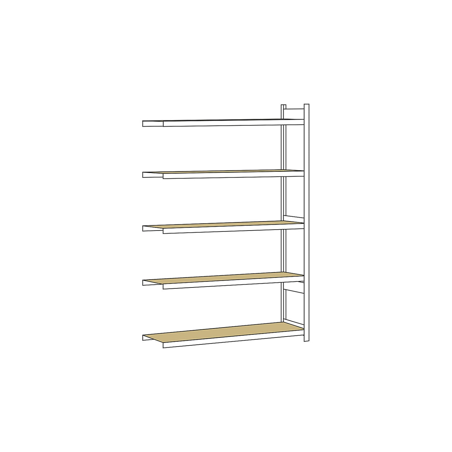 Wide span shelving unit, plug-in, HxWxD 3000 x 2000 x 600 mm, chipboard, extension shelf unit.