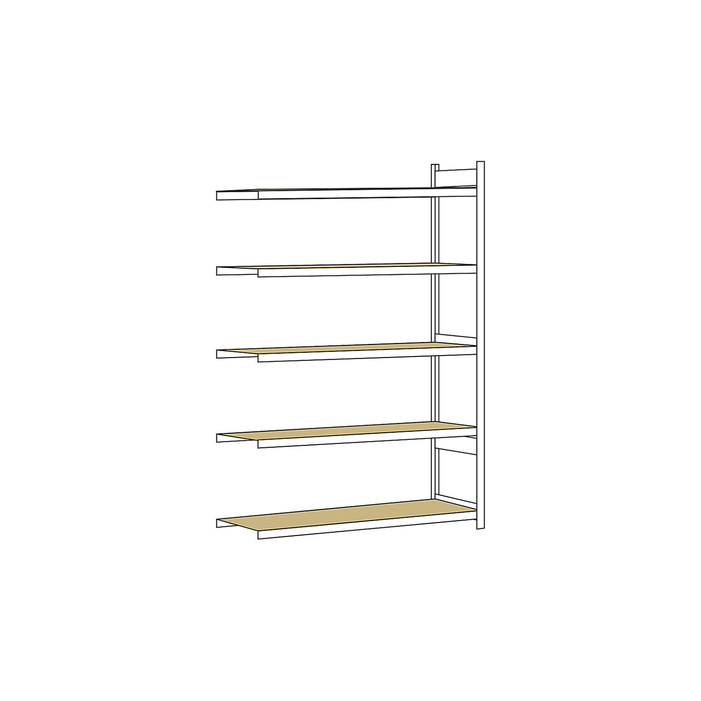 Wide span shelving unit, plug-in, HxWxD 3000 x 2000 x 800 mm, chipboard panels, extension shelf unit.