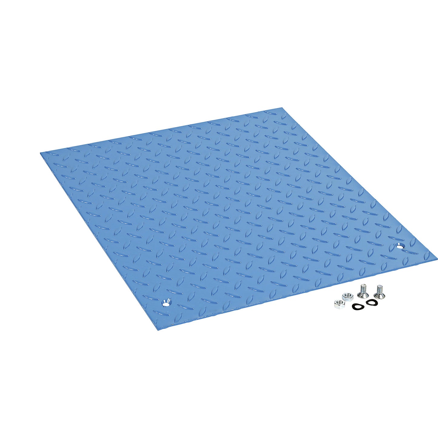 Ribbed sheet metal platform, slide-on, LxW 600 x 530 mm, for manual stacker.