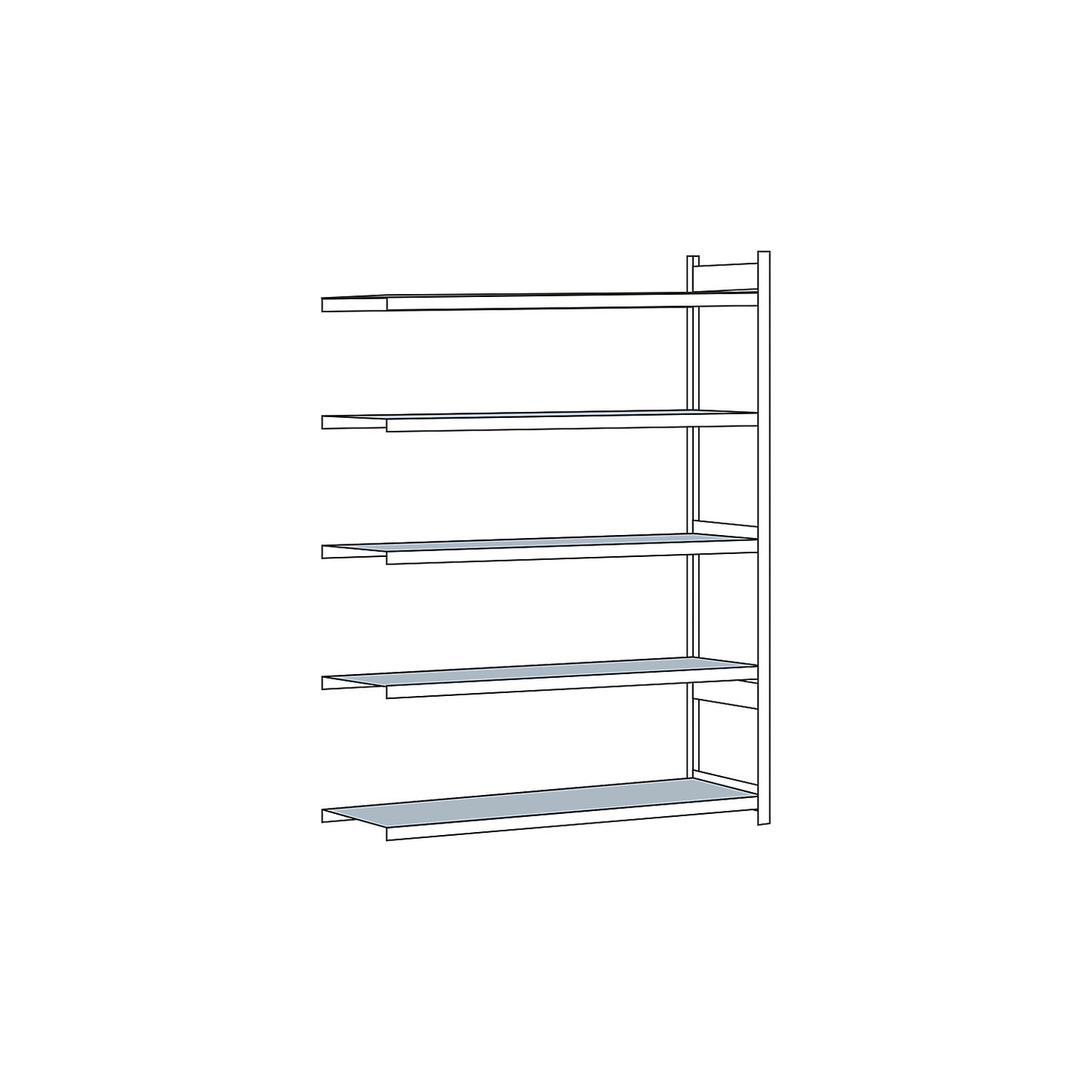 Wide span shelving unit, plug-in, HxWxD 3000 x 2500 x 800 mm, steel shelves, extension shelf unit.