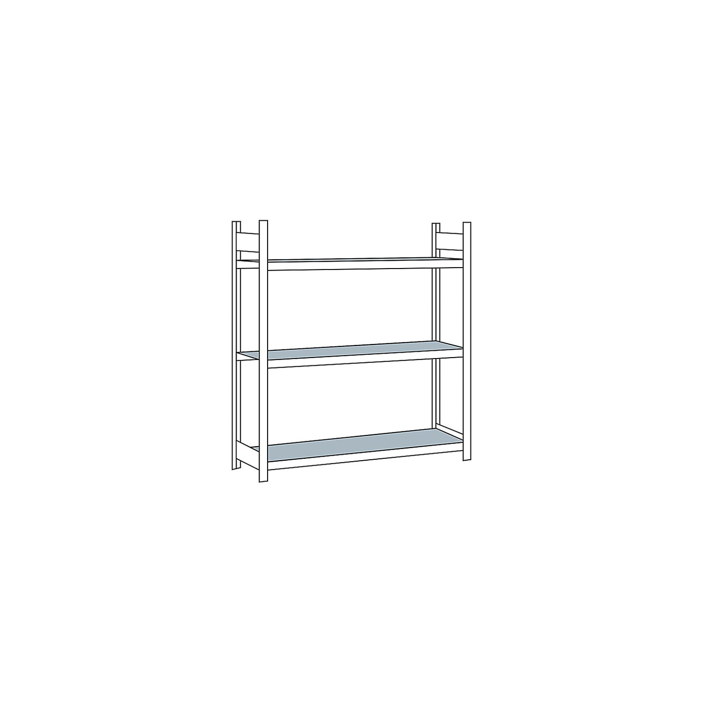 Wide span shelving unit, plug-in, HxWxD 2000 x 1500 x 500 mm, steel shelves, standard shelf unit.
