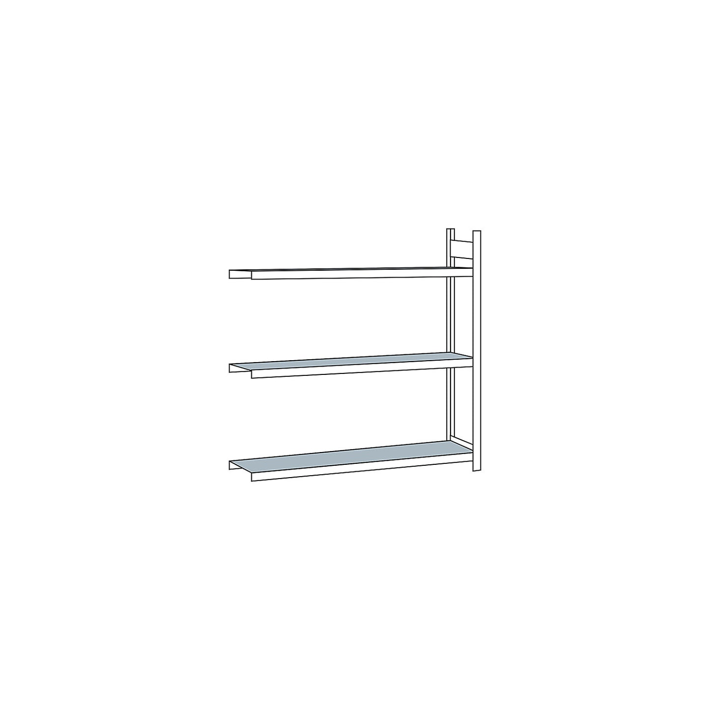 Wide span shelving unit, plug-in, HxWxD 2000 x 2000 x 400 mm, steel shelves, extension shelf unit.
