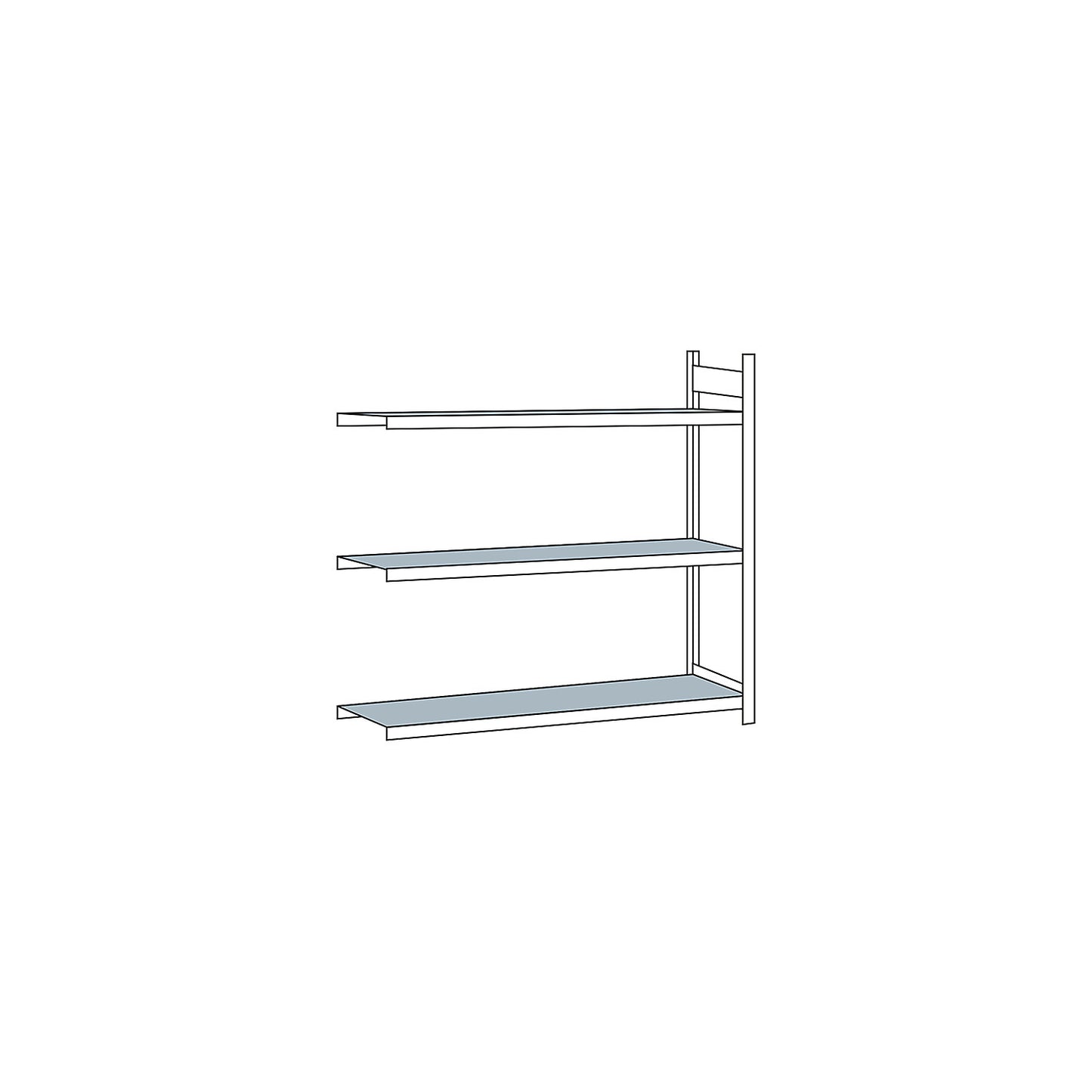 Wide span shelving unit, plug-in, HxWxD 2000 x 2250 x 600 mm, steel shelves, extension shelf unit.