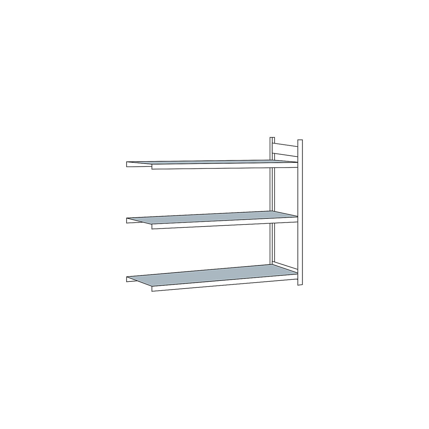 Wide span shelving unit, plug-in, HxWxD 2000 x 2500 x 800 mm, steel shelves, extension shelf unit.