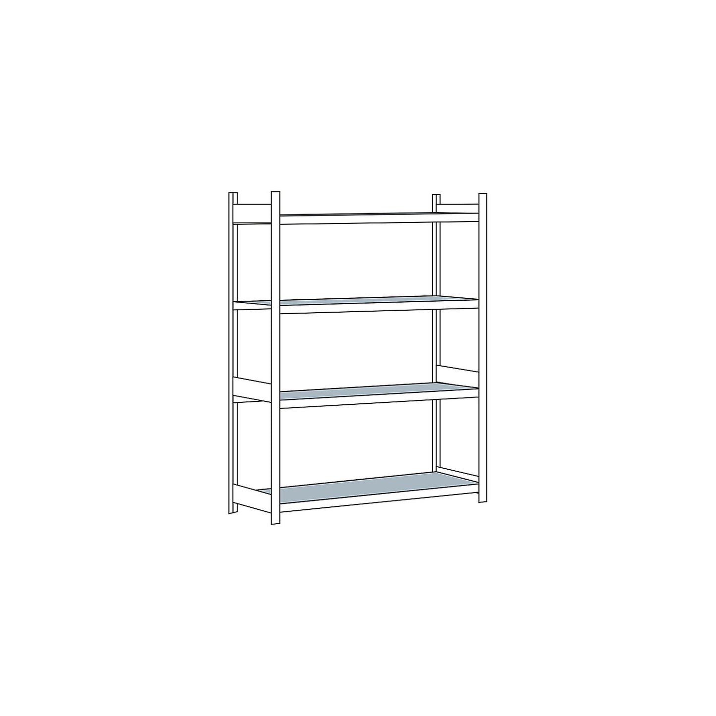 Wide span shelving unit, plug-in, HxWxD 2500 x 1500 x 800 mm, steel shelves, standard shelf unit.