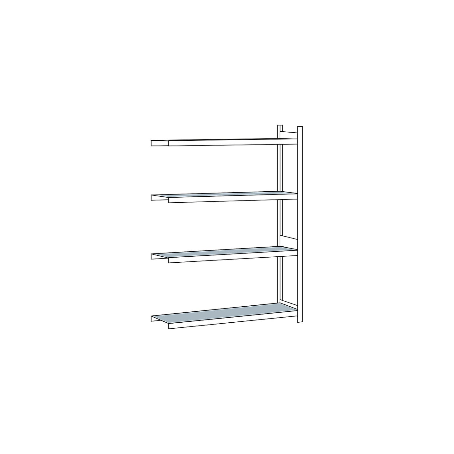 Wide span shelving unit, plug-in, HxWxD 2500 x 1500 x 500 mm, steel shelves, extension shelf unit.