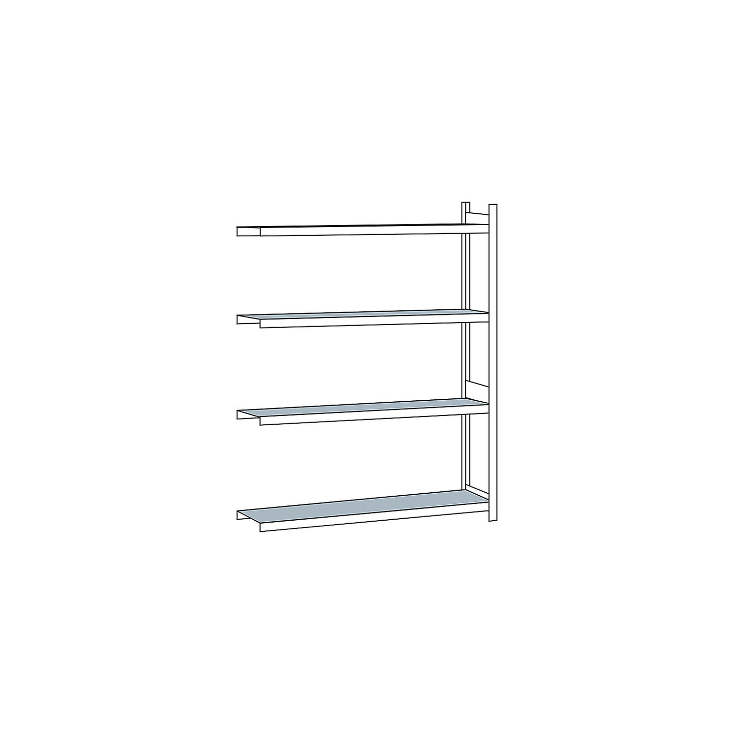 Wide span shelving unit, plug-in, HxWxD 2500 x 2000 x 400 mm, steel shelves, extension shelf unit.