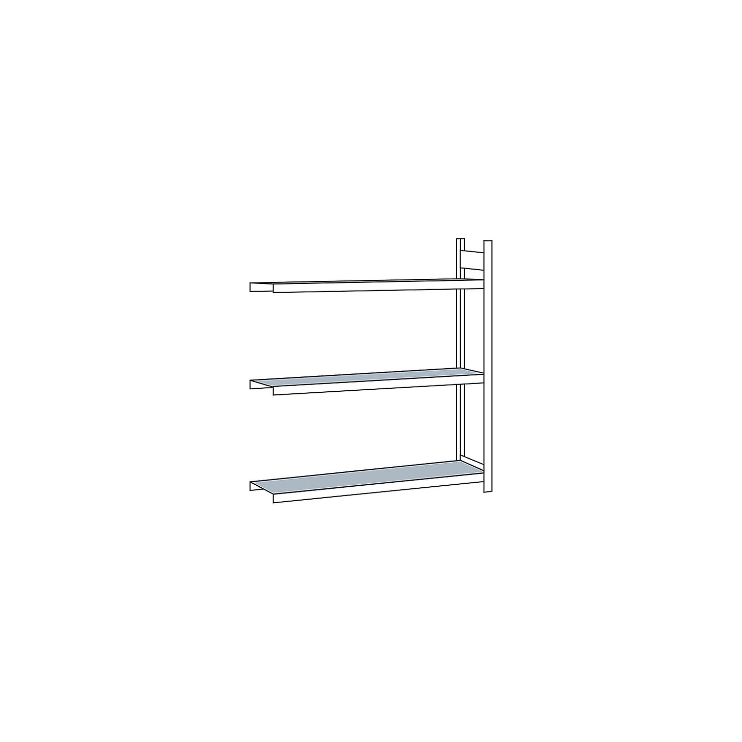 Wide span shelving unit, plug-in, HxWxD 2000 x 1500 x 400 mm, steel shelves, extension shelf unit.