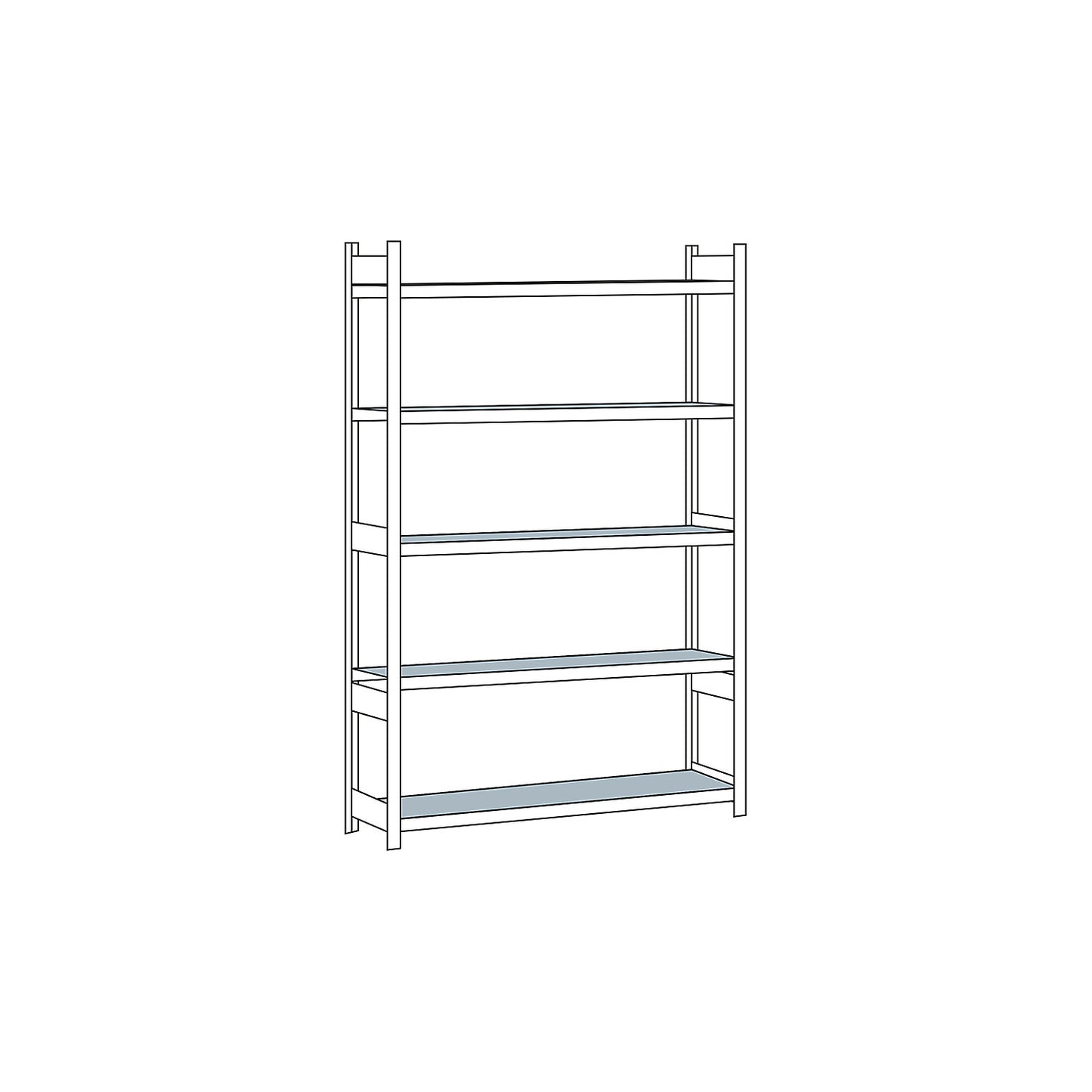 Wide span shelving unit, plug-in, HxWxD 3000 x 2000 x 500 mm, steel shelves, standard shelf unit.