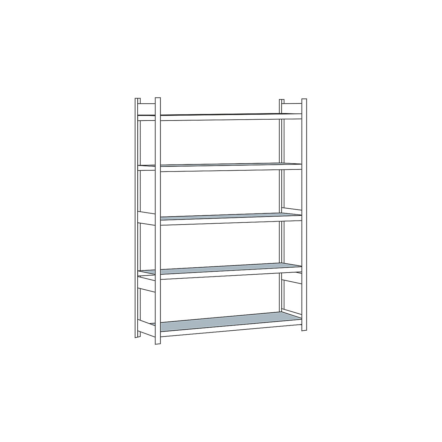 Wide span shelving unit, plug-in, HxWxD 3000 x 2250 x 600 mm, steel shelves, standard shelf unit.