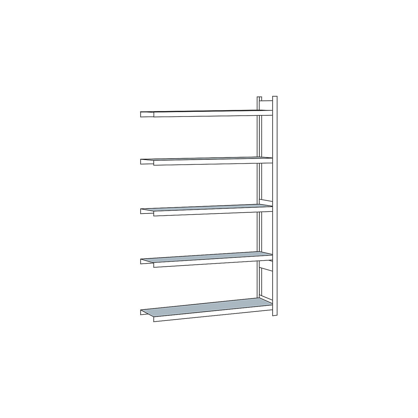 Wide span shelving unit, plug-in, HxWxD 3000 x 1500 x 400 mm, steel shelves, extension shelf unit.