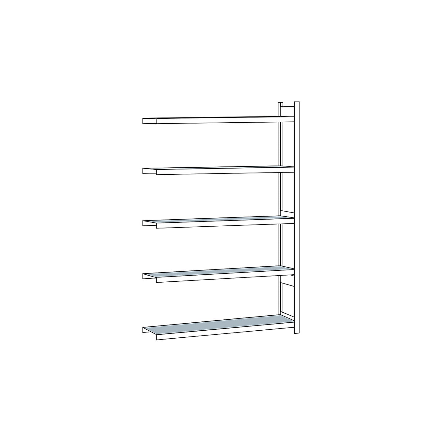 Wide span shelving unit, plug-in, HxWxD 3000 x 2000 x 400 mm, steel shelves, extension shelf unit.