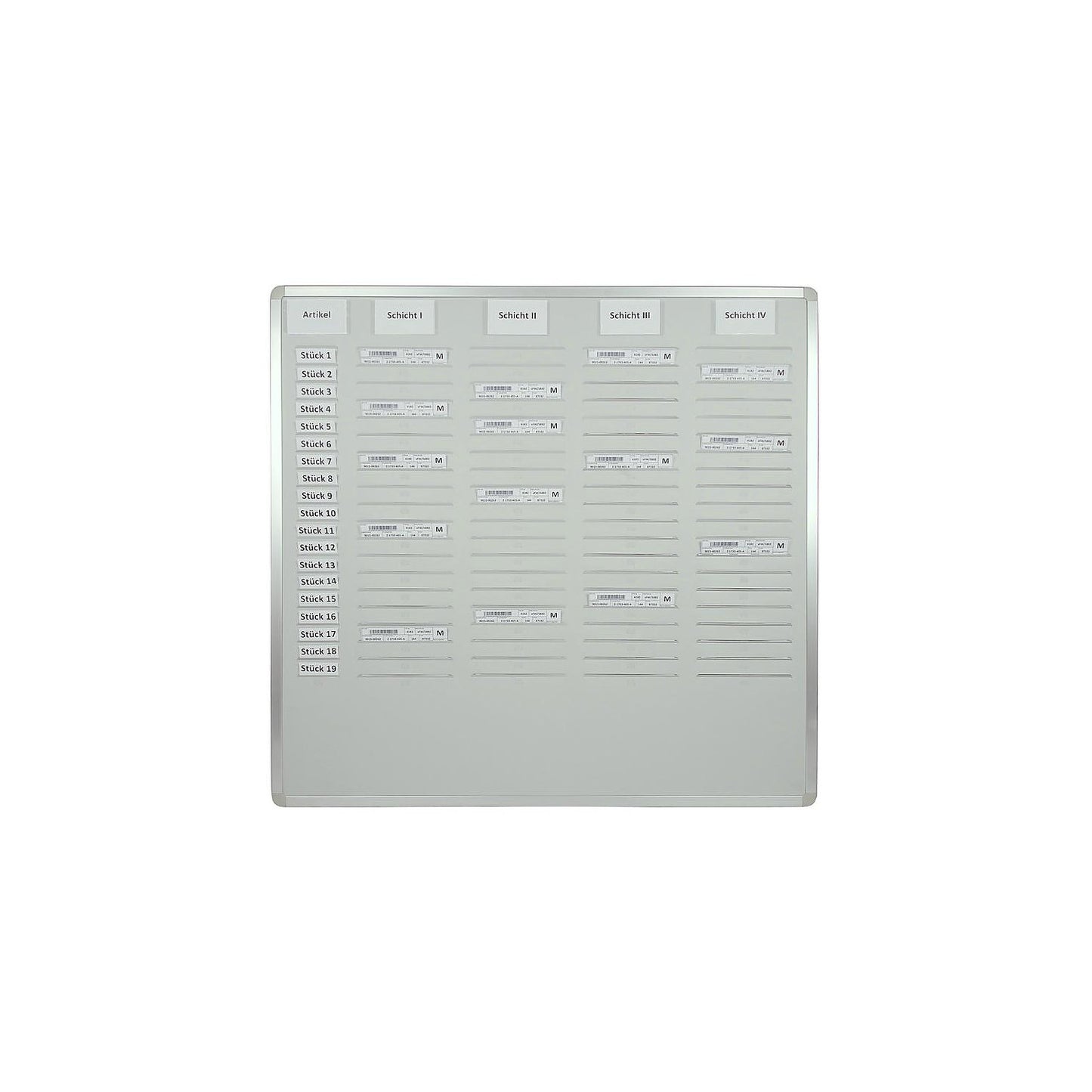 Orga Easy planning board, height 900 mm, for A5 vertical, width 915 mm, four row.