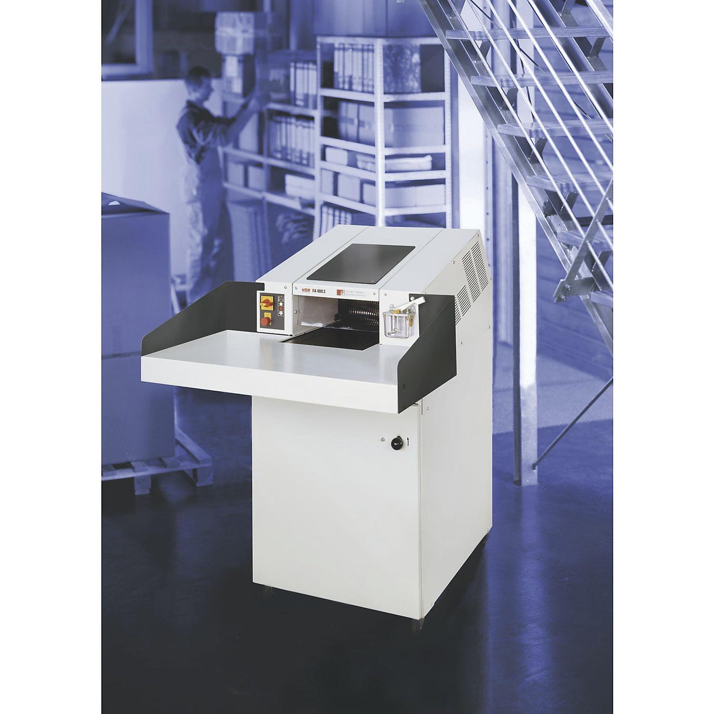 Conveyor belt document shredder, POWERLINE FA 400.2, particle cut, particle size 3.9 x 40 mm.