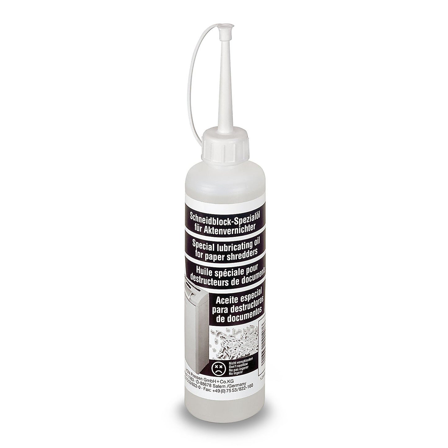 Oil for cutting rollers, pack of 6 x 250 ml, for particle cut shredders.