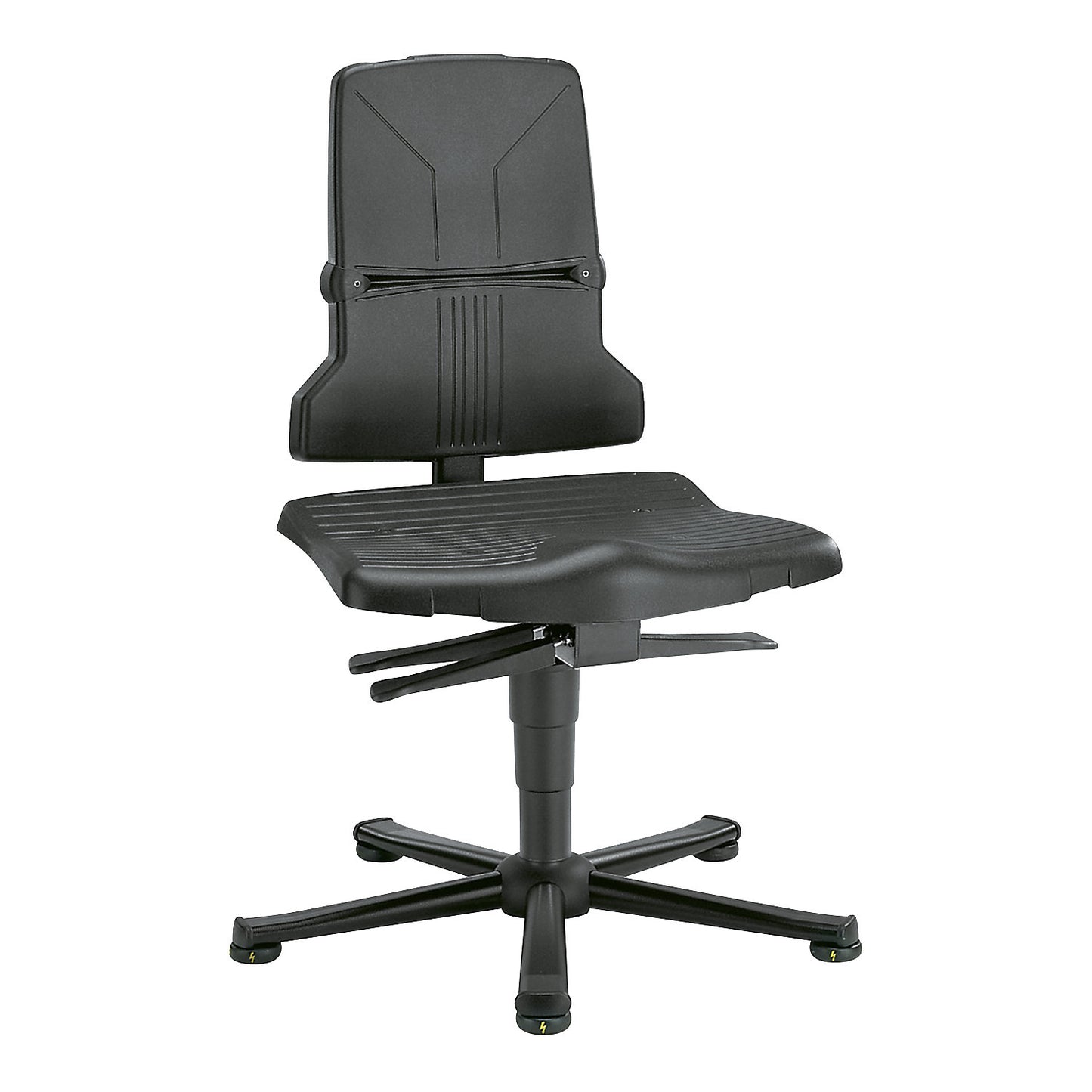 ESD SINTEC industrial swivel chair, with adjustable seat inclination, with floor glides.