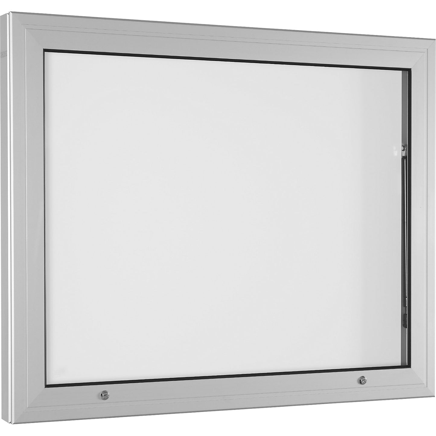 Display case, door opens upwards 90°, for A1 format, rear panel in pure white.